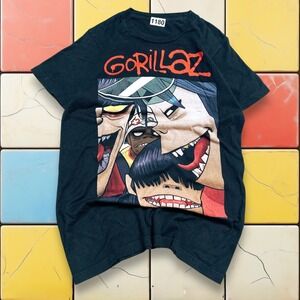 Vintage Y2K Gorillaz Band Tee Mens Black Small  Concert Tour Promo Music Shirt